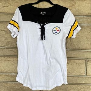 Pittsburgh Steelers Lace front T-Shirt, sz L